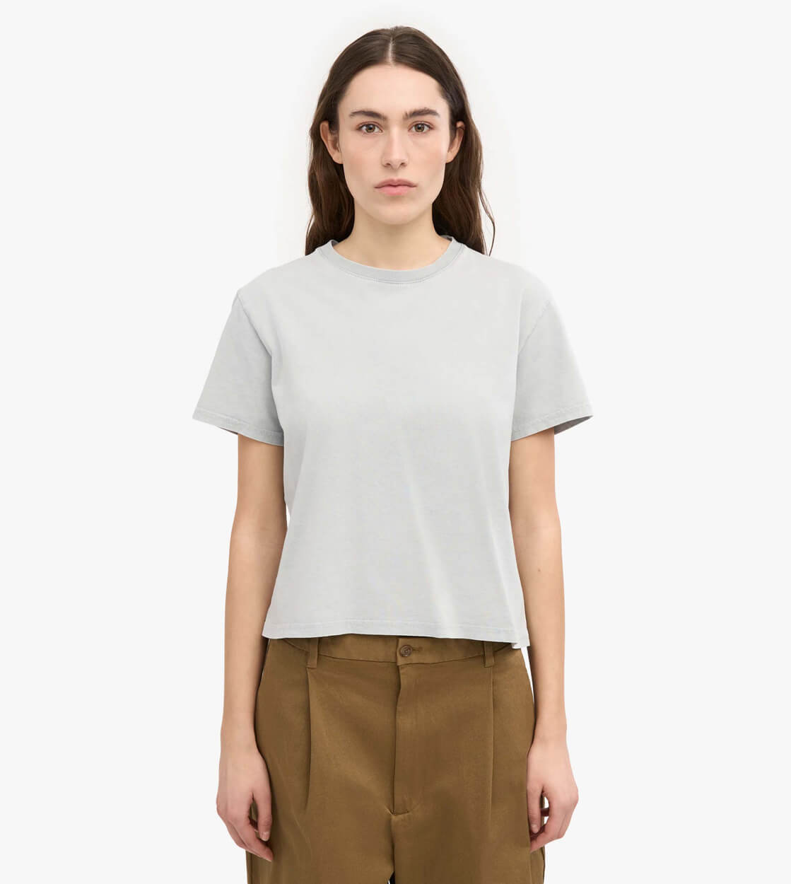 Colorful Standard W T-Shirt Boxy Crop CS2057 grey faded