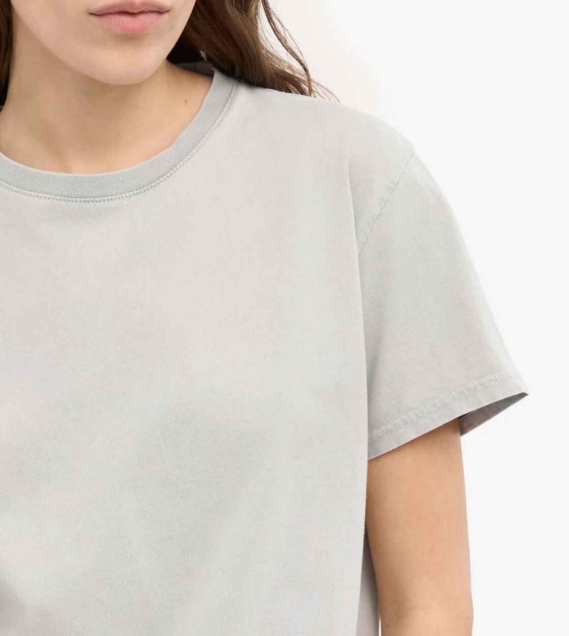 Colorful Standard W T-Shirt Boxy Crop CS2057 grey faded