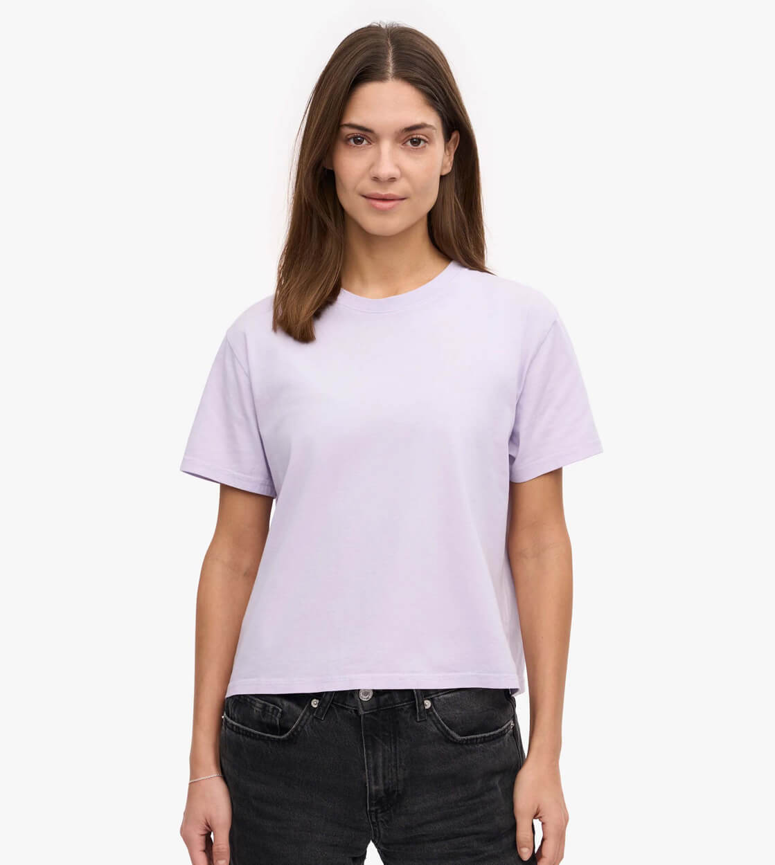 Colorful Standard W T-Shirt Boxy Crop CS2057 purple soft lavender