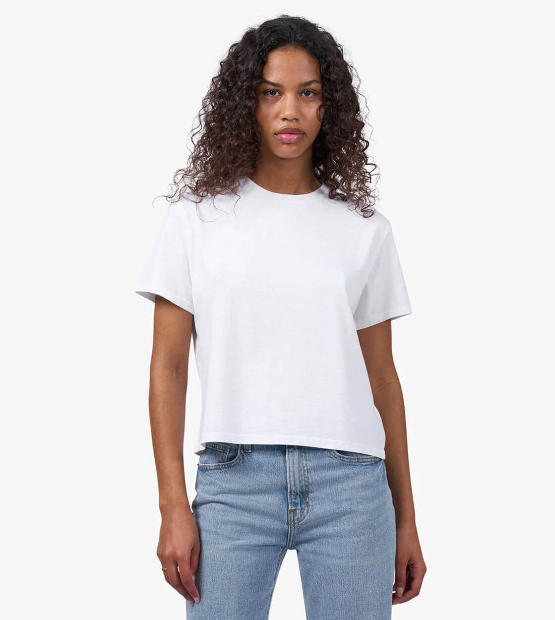 Colorful Standard W T-Shirt Boxy Crop CS2057 white optical