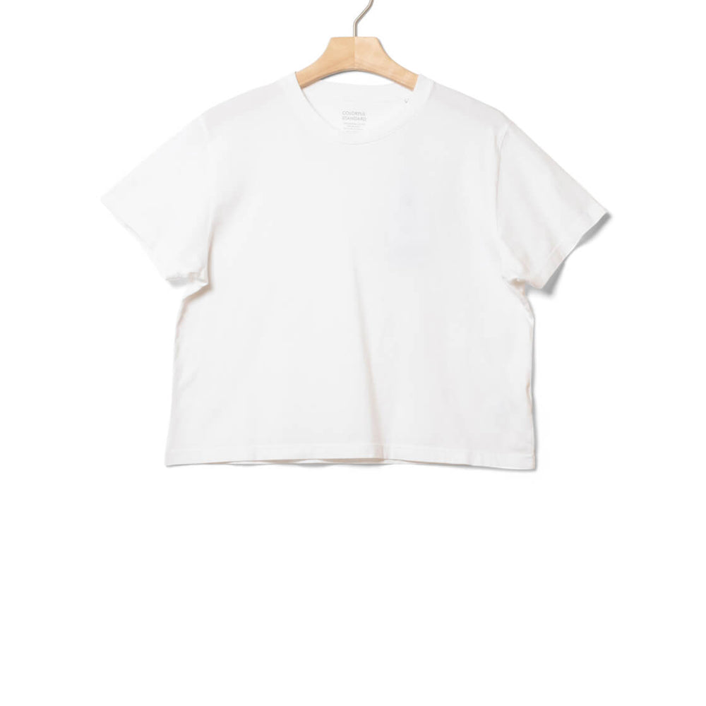 Colorful Standard W T-Shirt Boxy Crop CS2057 white optical