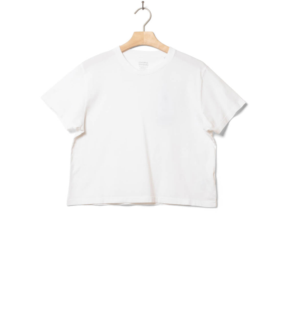 Colorful Standard W T-Shirt Boxy Crop CS2057 white optical