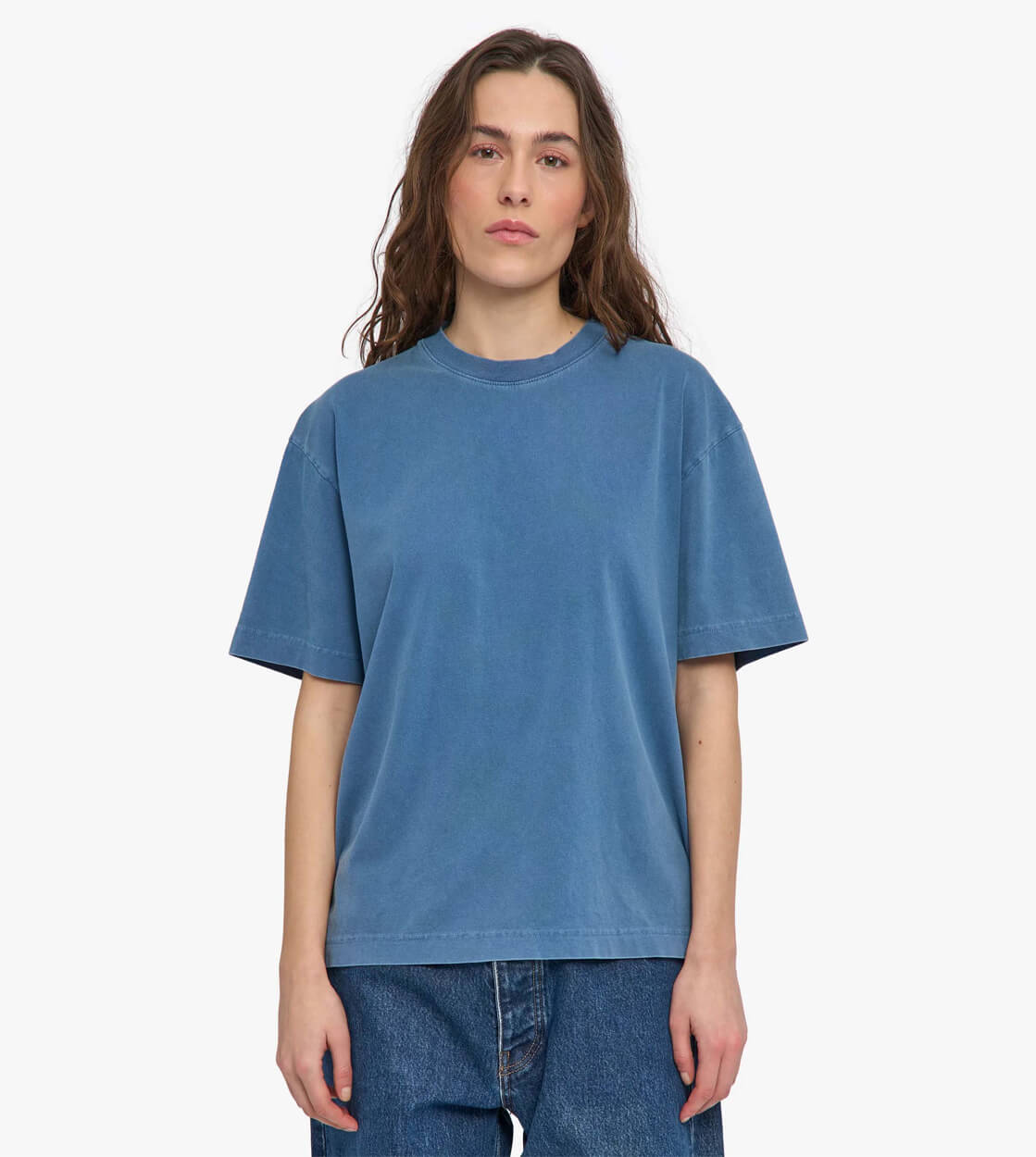 Colorful Standard W T-Shirt Oversized CS 2056 blue faded indigo