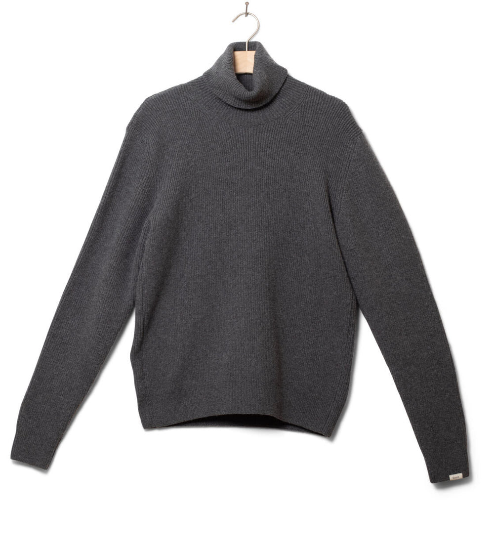 Foret Knit Marsh Turtleneck Wool grey steel