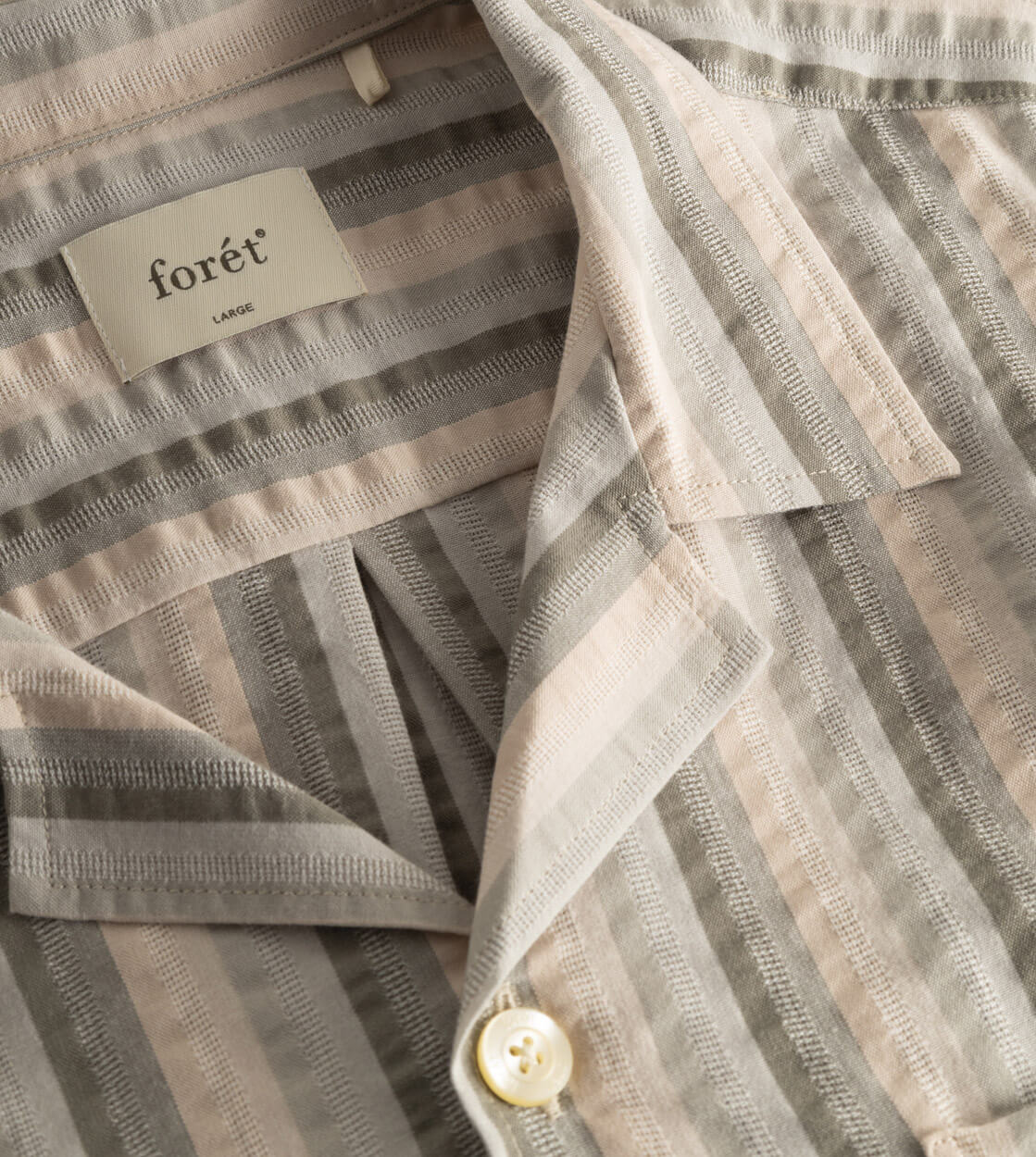 Foret Shirt SS Otter multi grey stripe