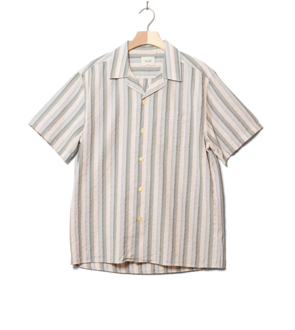 Foret Shirt SS Otter multi grey stripe