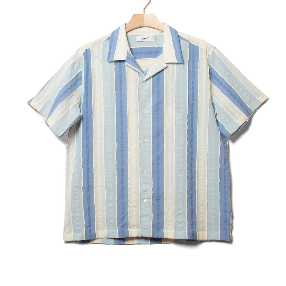 Foret Shirt SS Peer Jacquard blue/cloud