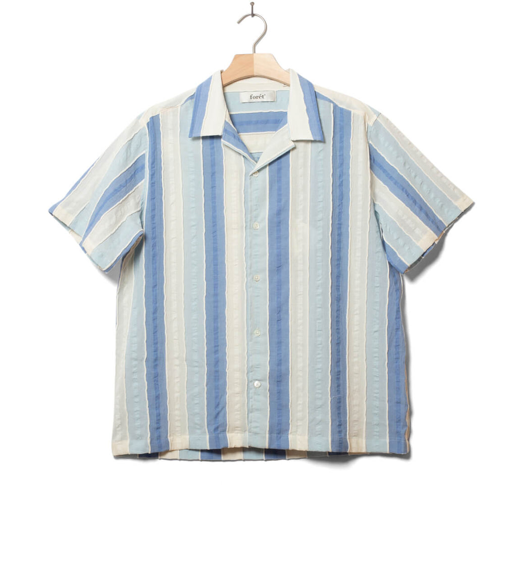 Foret Shirt SS Peer Jacquard blue/cloud