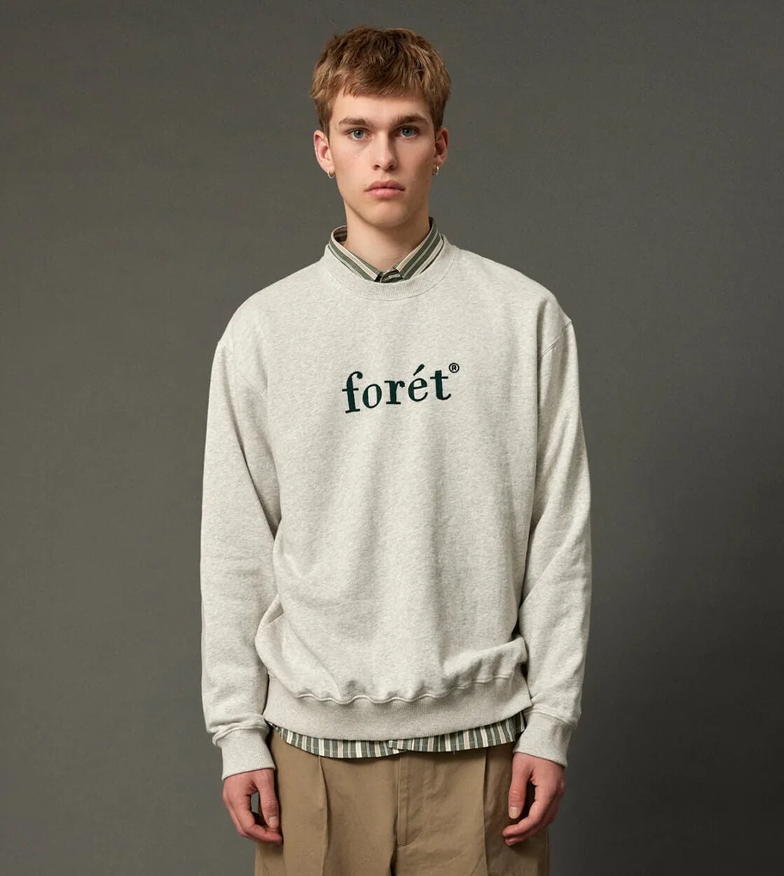 Foret Sweater Boat grey snow melange/dark green