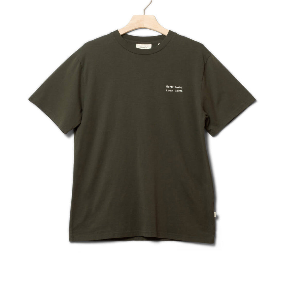 Foret T-Shirt Abode Embroidery green dark moss/cloud