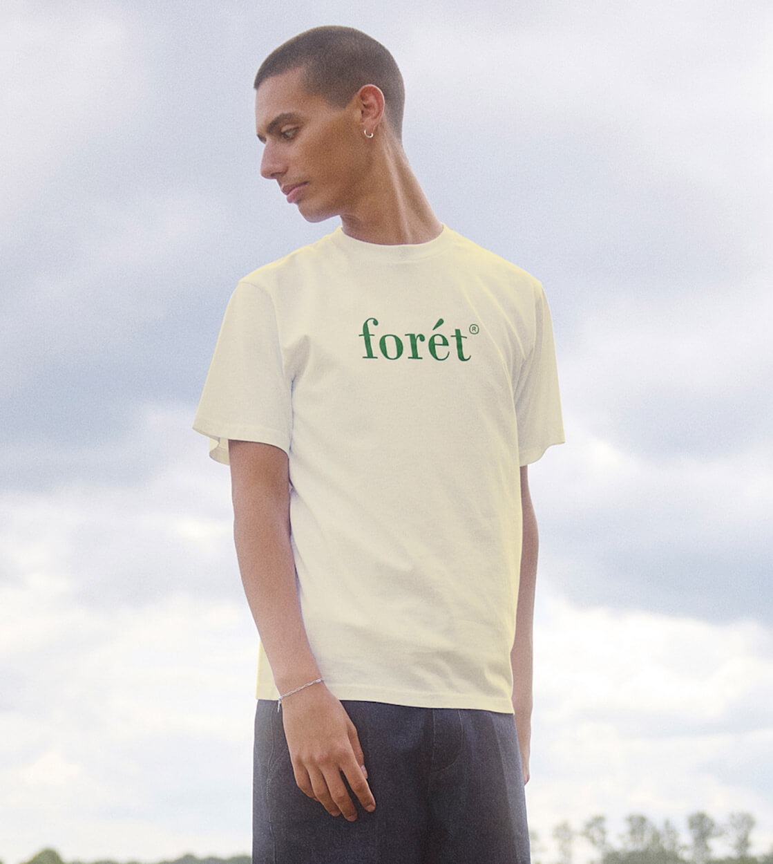 Foret T-Shirt Amber beige cloud/green