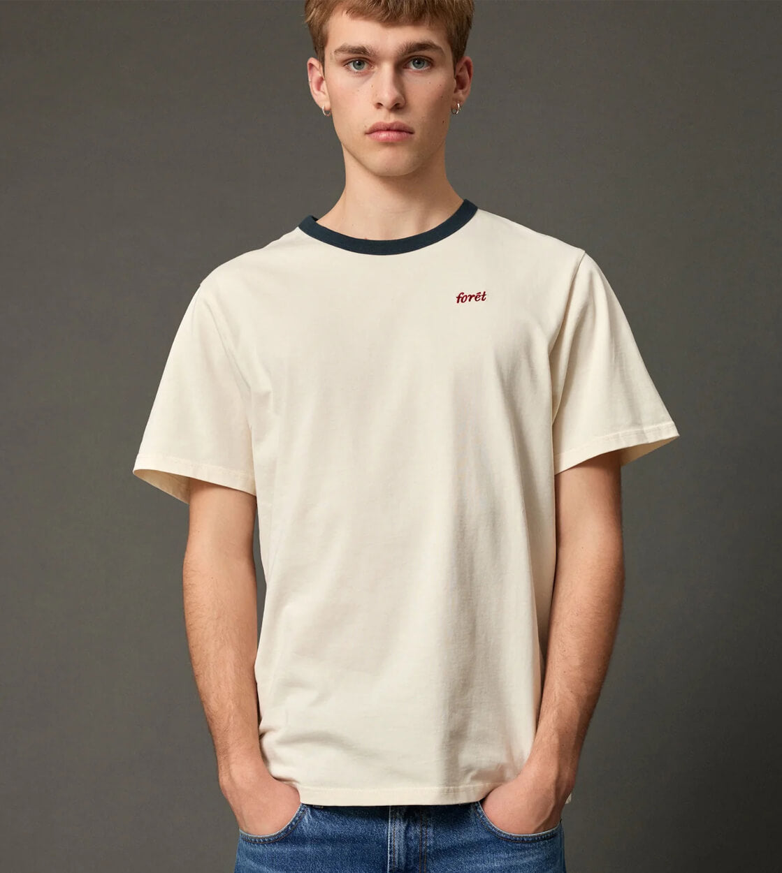 Foret T-Shirt Ray beige cloud/navy