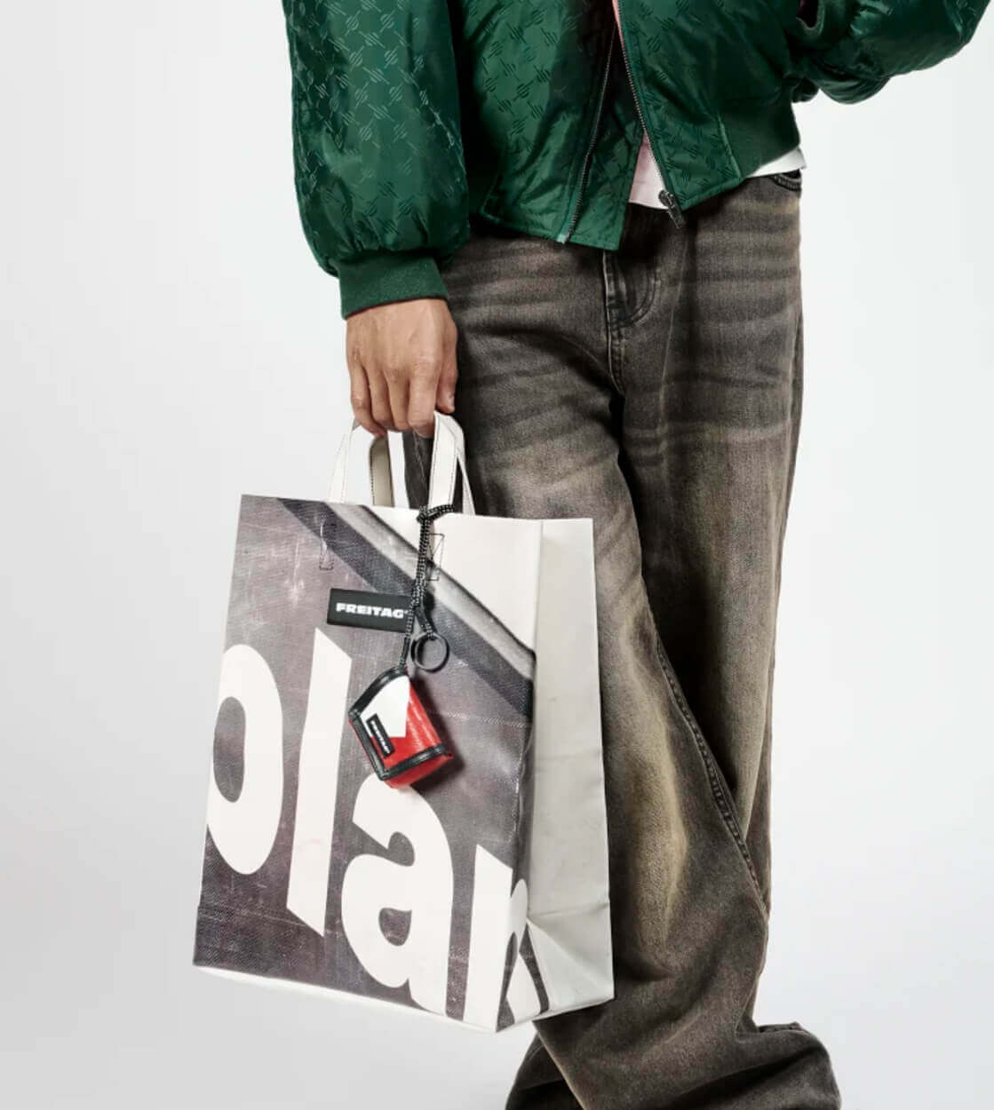 Freitag Keyholder and Charm Mini Messenger grey