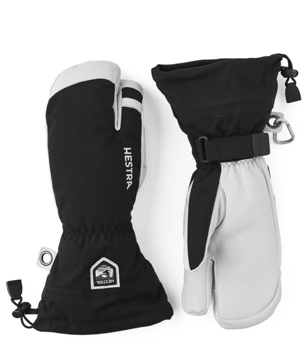 Hestra Gloves Heli Ski 3Finger Army Leather black/white