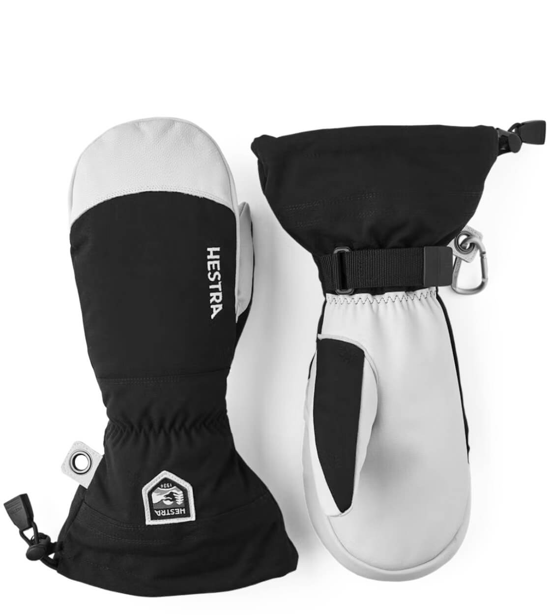 Hestra Gloves Heli Ski Mitt Army Leather black/white