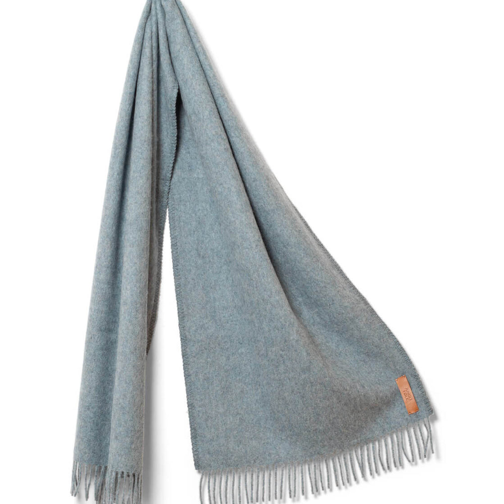 Jungle Folk Scarf Paolo Recycled Alpaca blue light