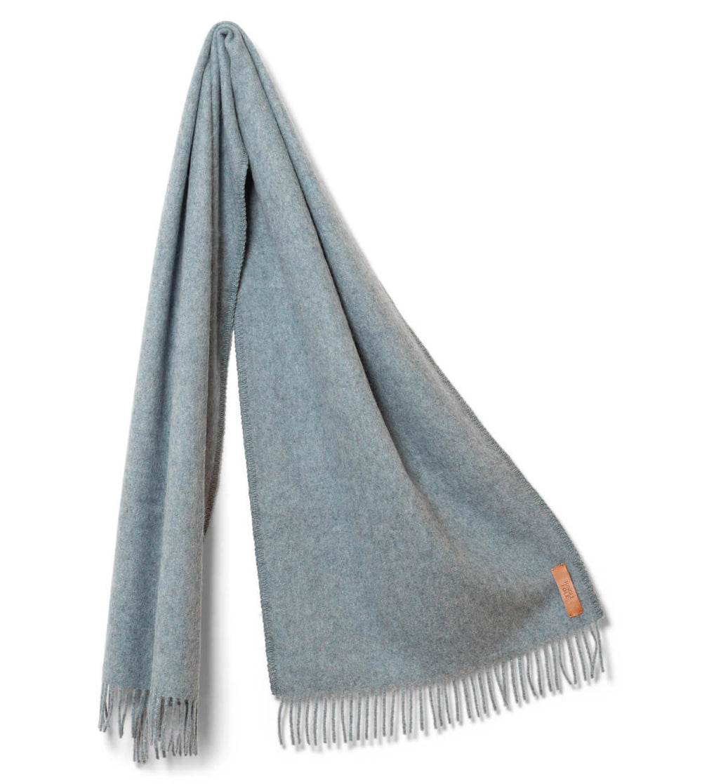 Jungle Folk Scarf Paolo Recycled Alpaca blue light