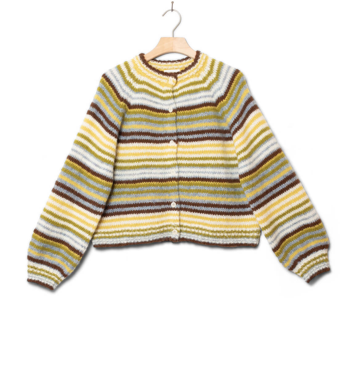 Jungle Folk W Cardigan Dolores green stripes pistachio/brown
