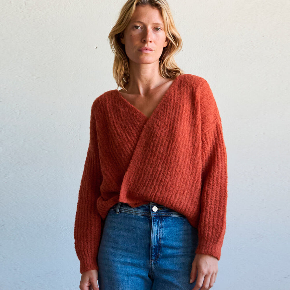 Jungle Folk W Cardigan Vega red ochre