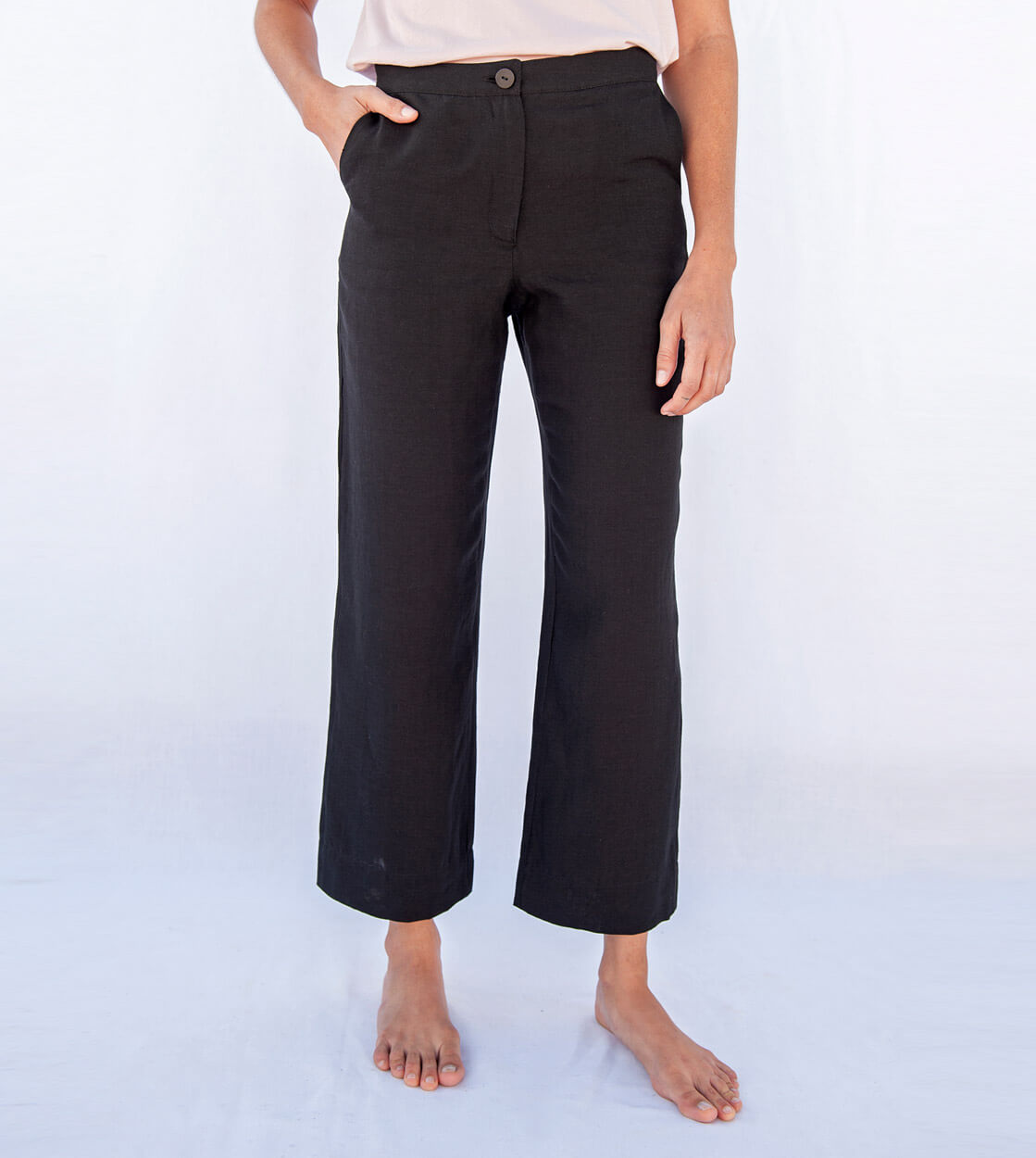 Jungle Folk W Pants Olivia Linen black