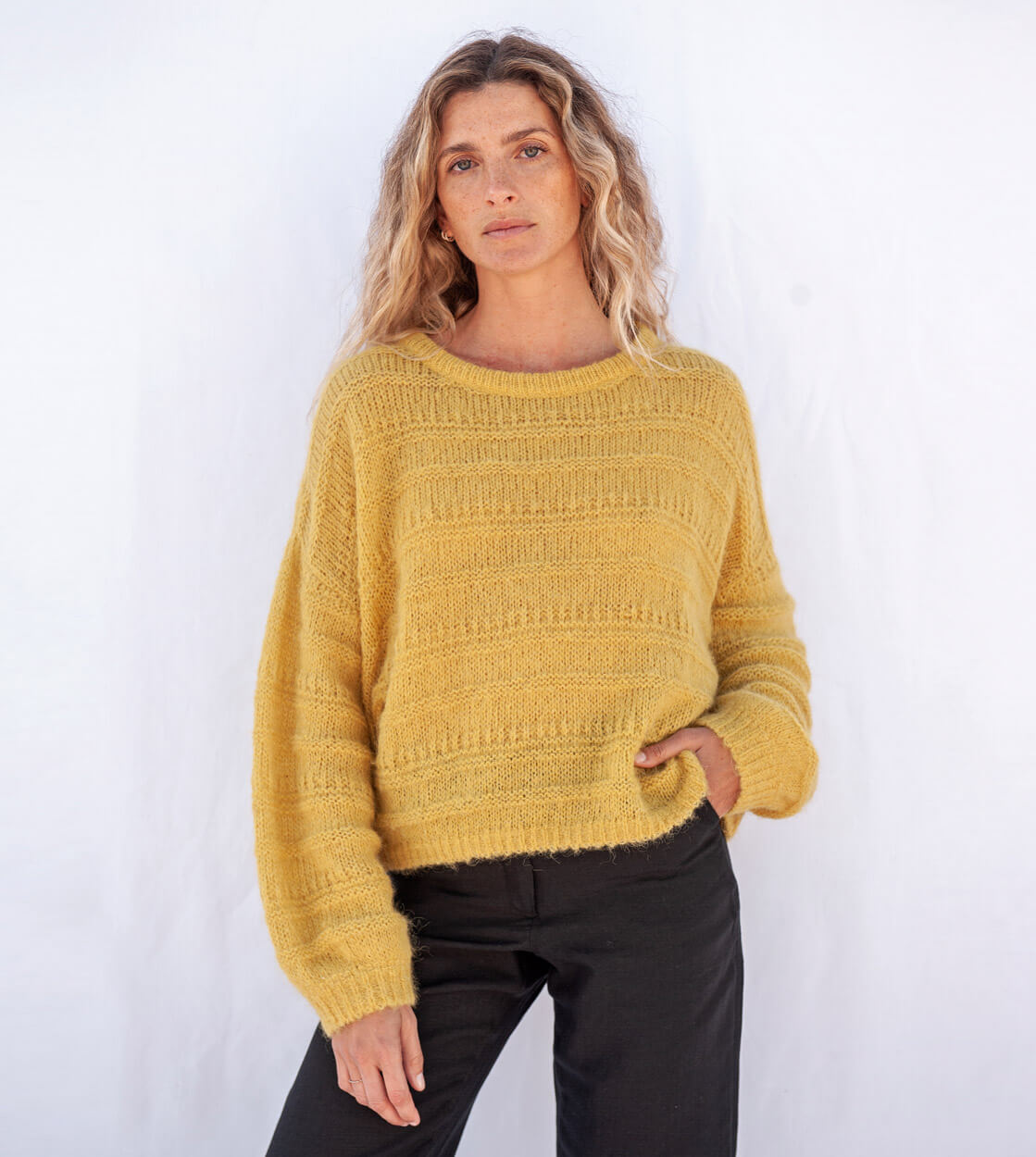 Jungle Folk W Pullover Juliet yellow mustard