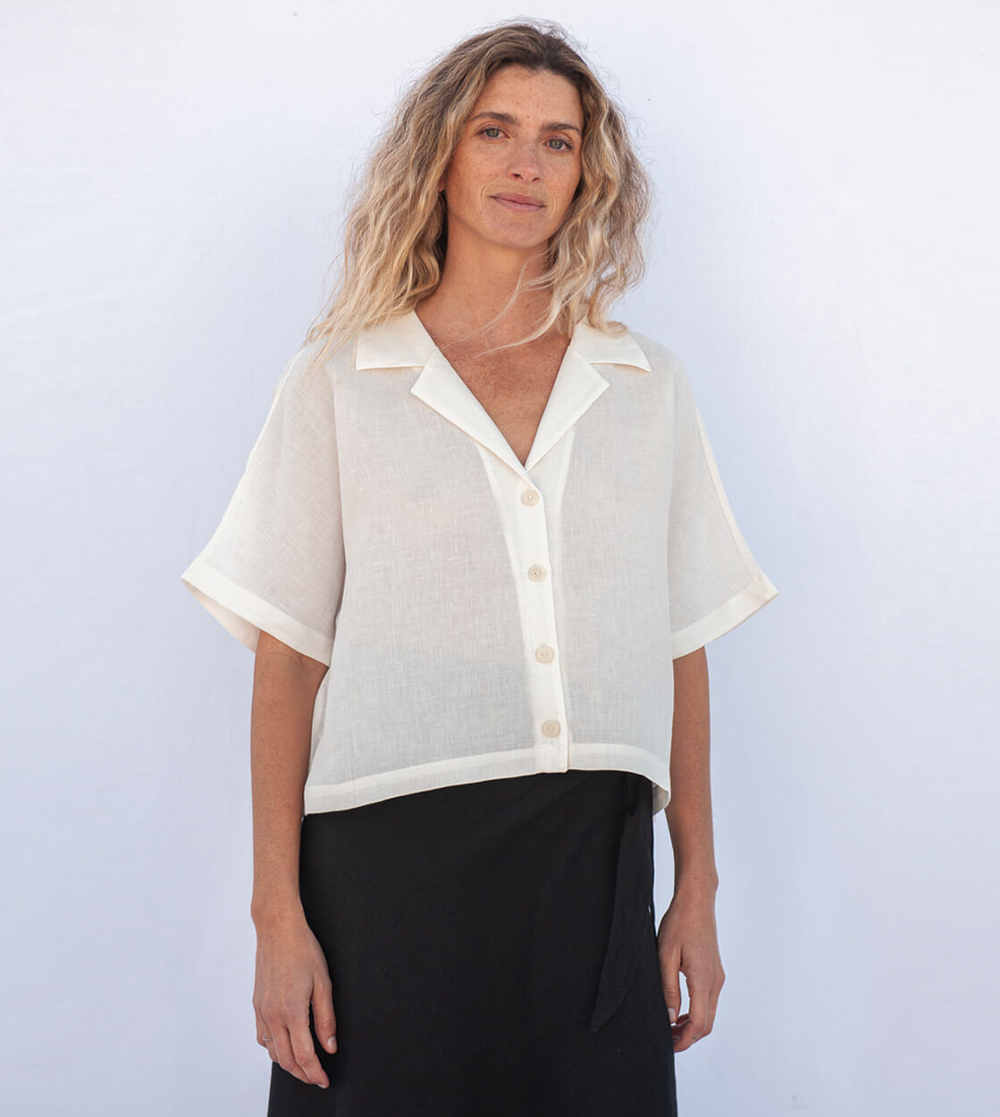 Jungle Folk W Shirt Elise Linen white ecru