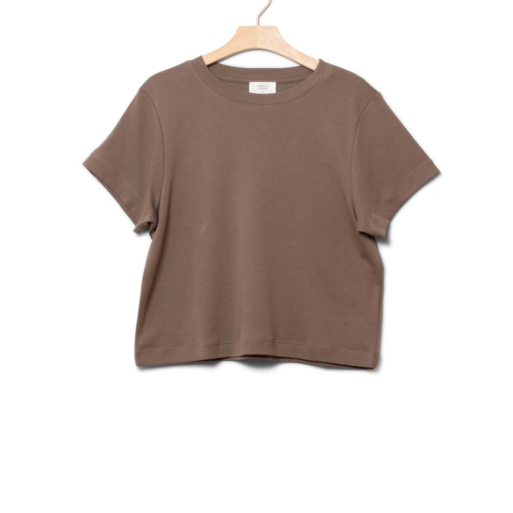 Jungle Folk W T-Shirt Ela Crop brown taupe