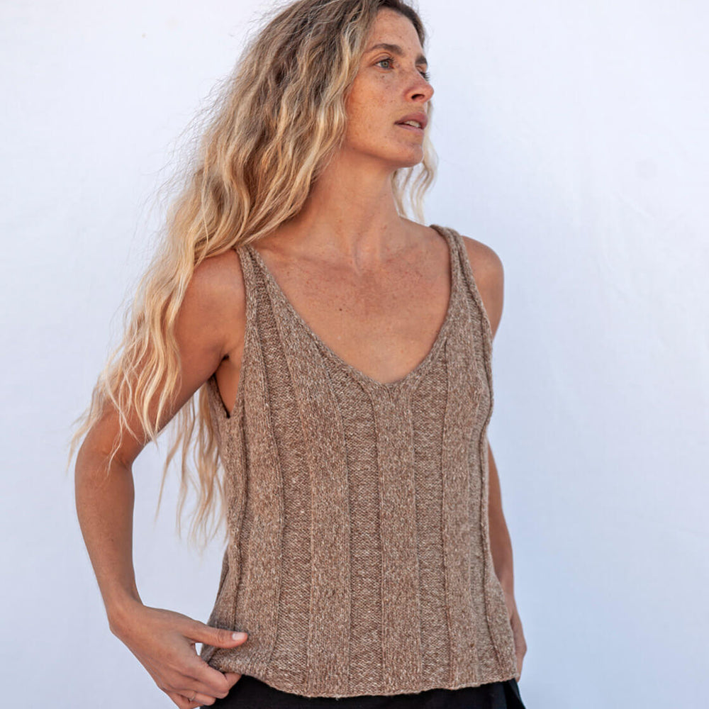 Jungle Folk W Top Andes Babyalpaca and Pima Cotton brown mocca