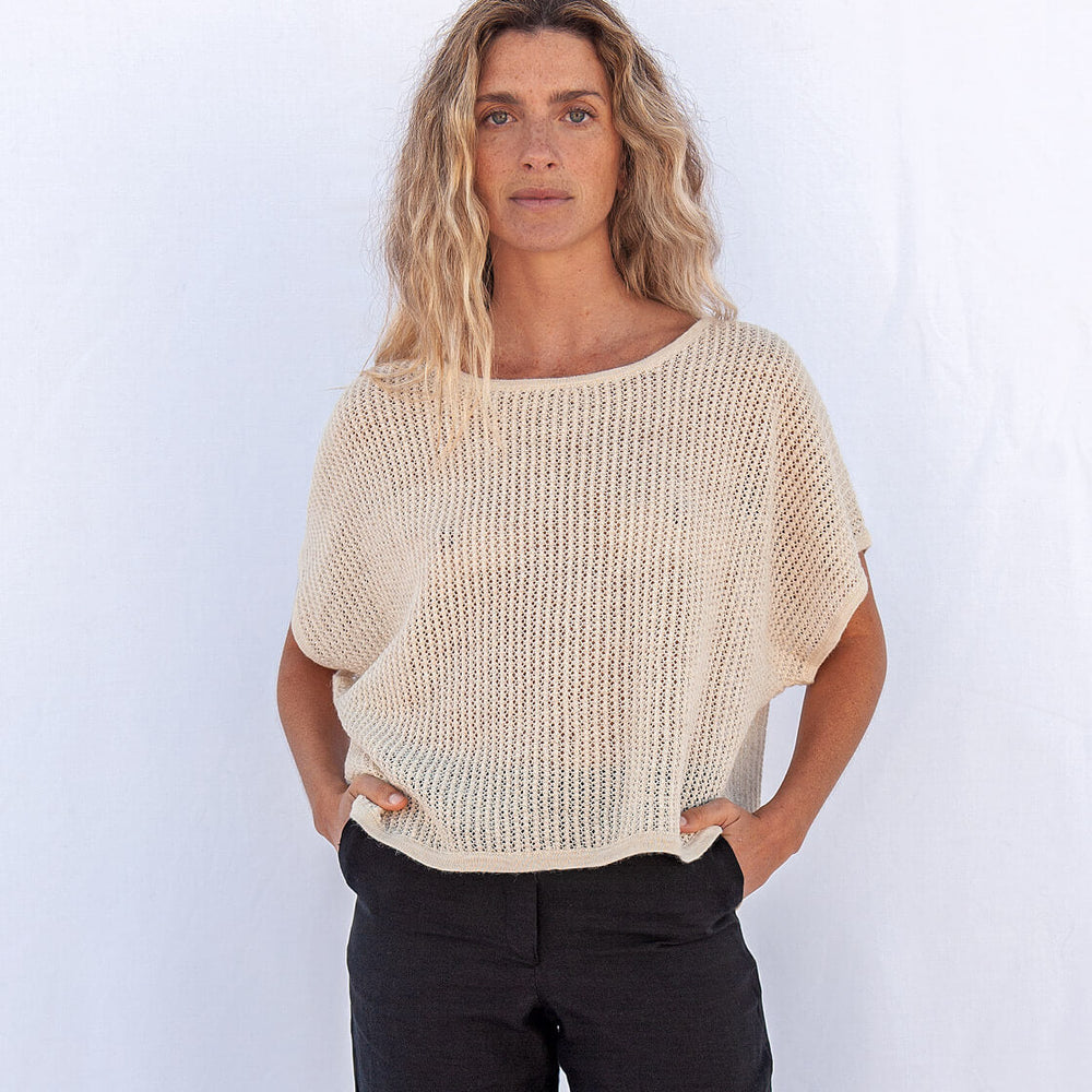 Jungle Folk W Top Delia beige ivory