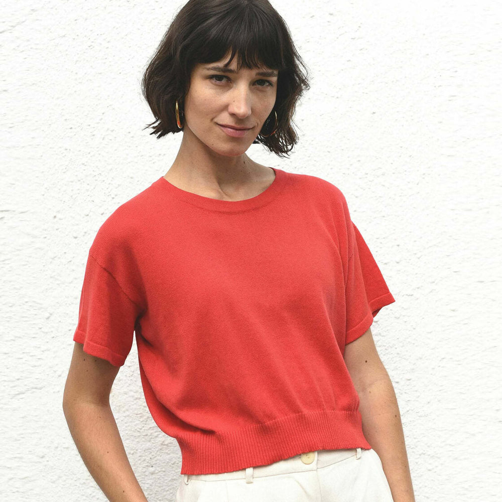 Jungle Folk W Top El Sur red poppy