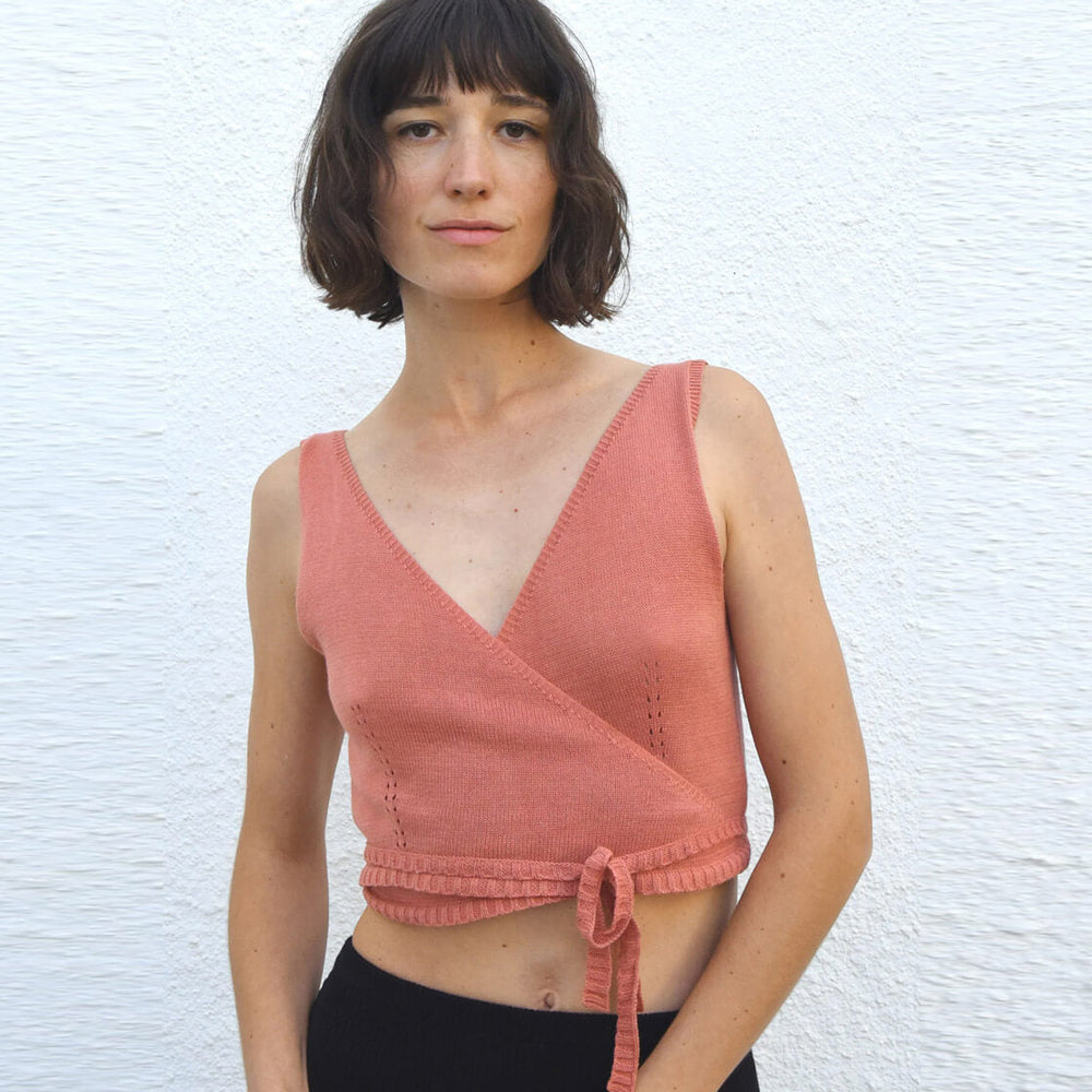 Jungle Folk W Top Yara Wrap orange salmon