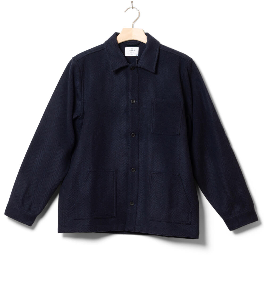 Klitmoller Jacket Hans Herringbone blue navy/black