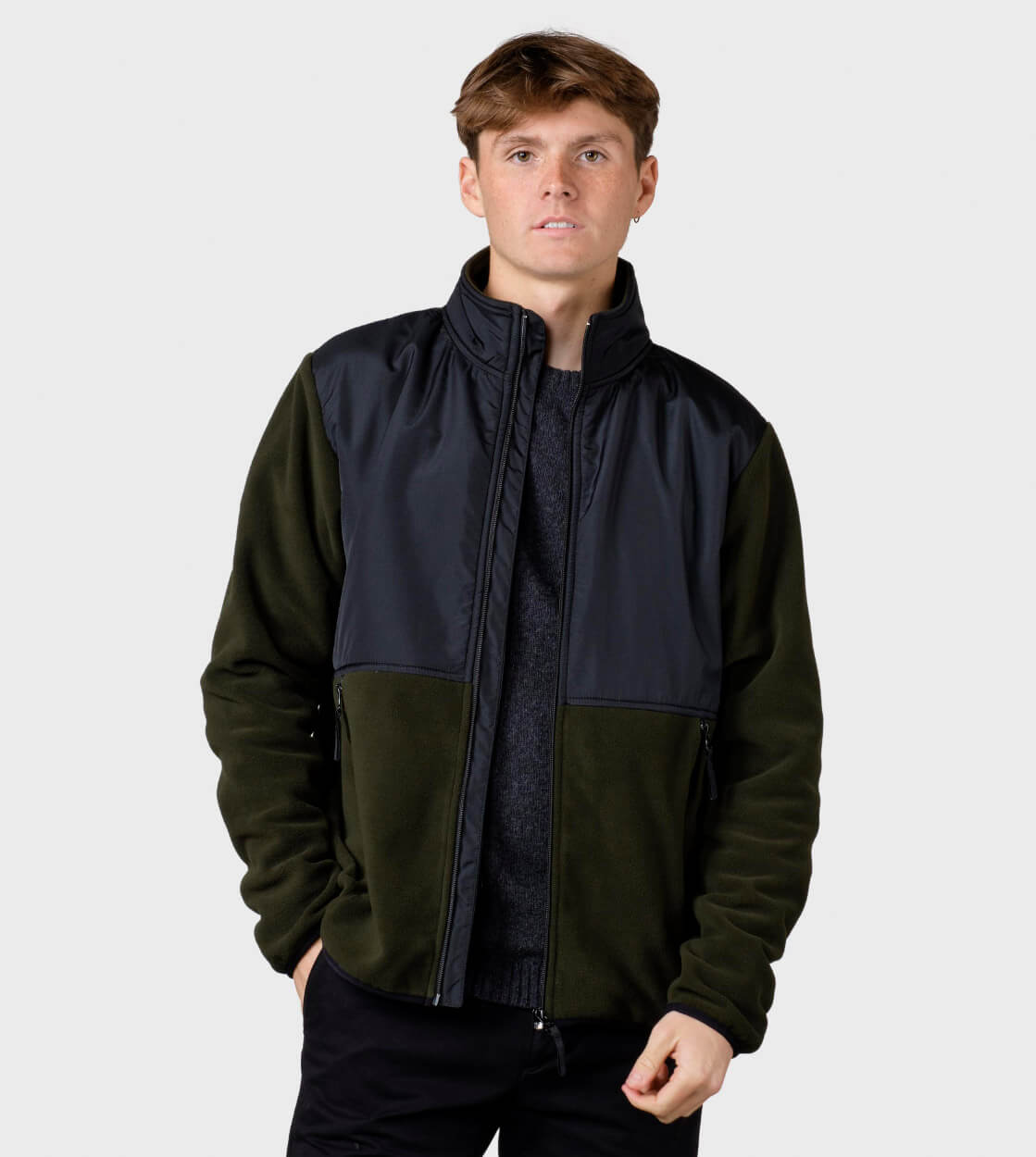 Klitmoller Jacket Mid Fleece black/olive