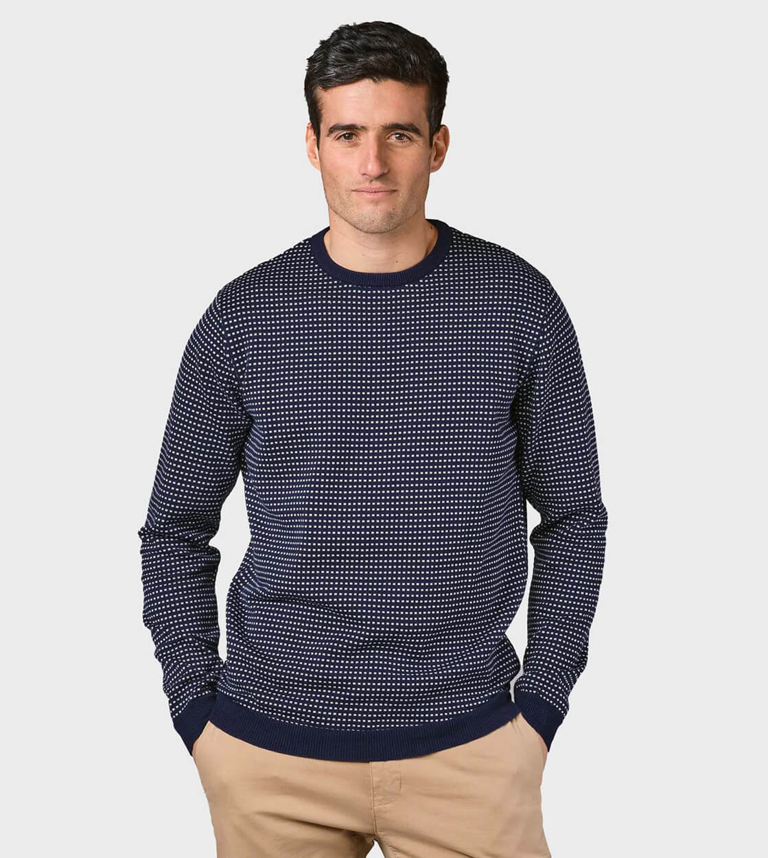 Klitmoller Knit Otto grey cream/navy