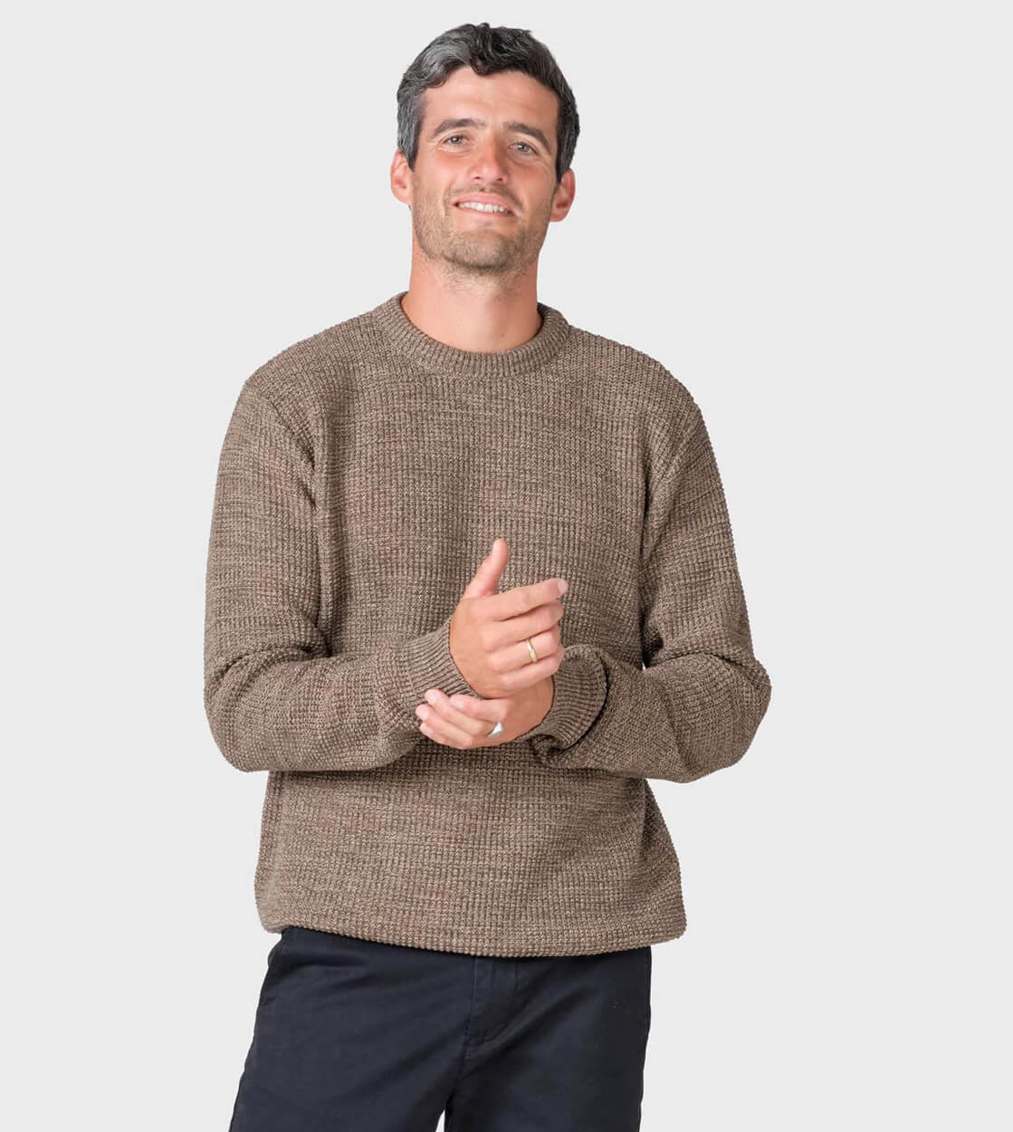 Klitmoller Knit Victor Cotton brown taupe/sand