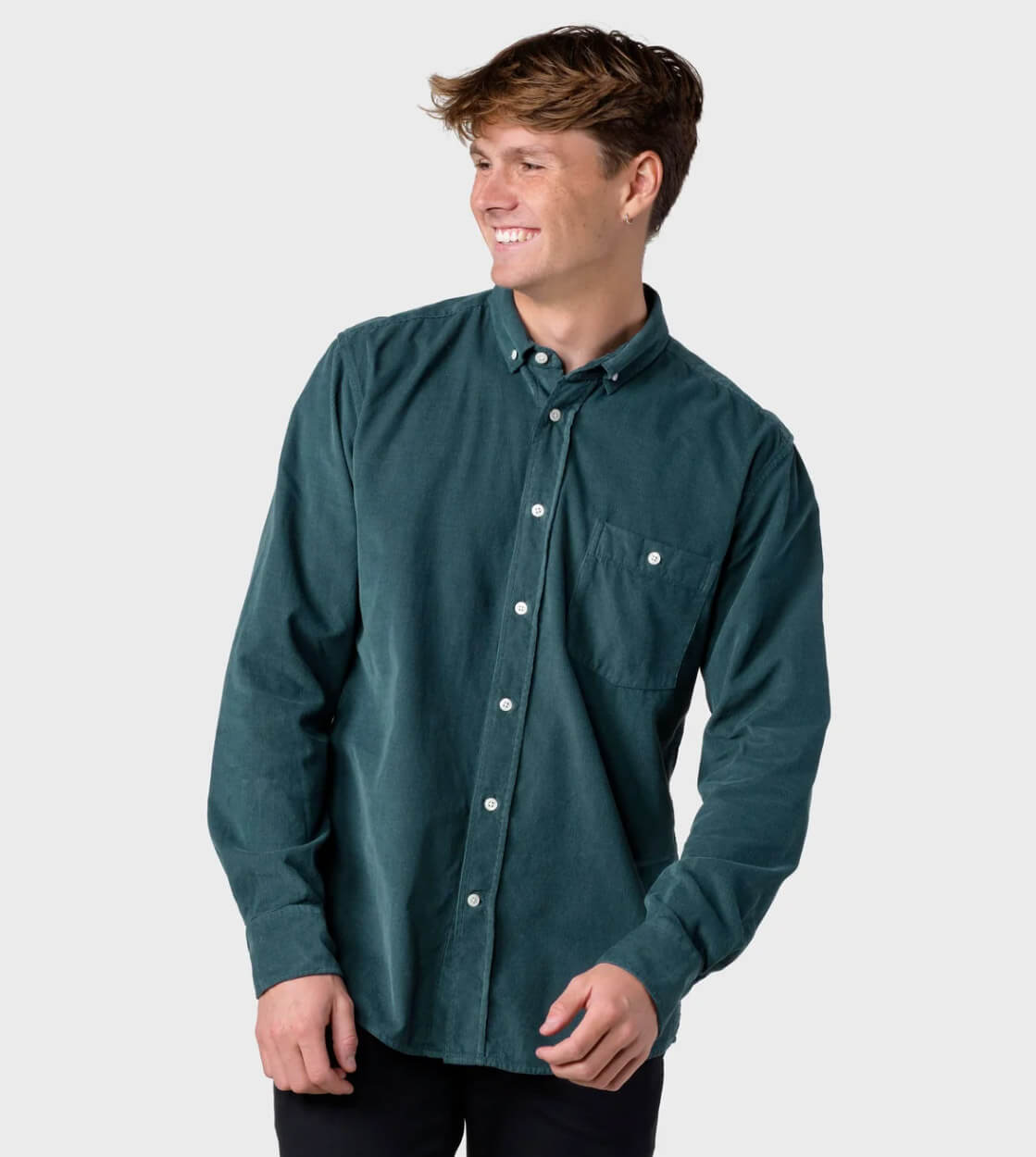 Klitmoller Shirt Benjamin Cord green moss