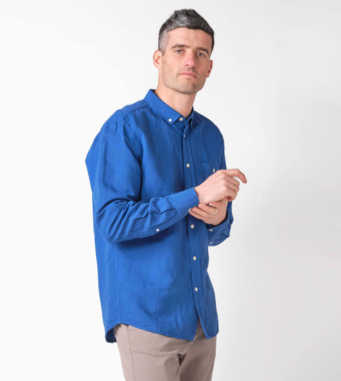 Klitmoller Shirt Benjamin Linen blue surf