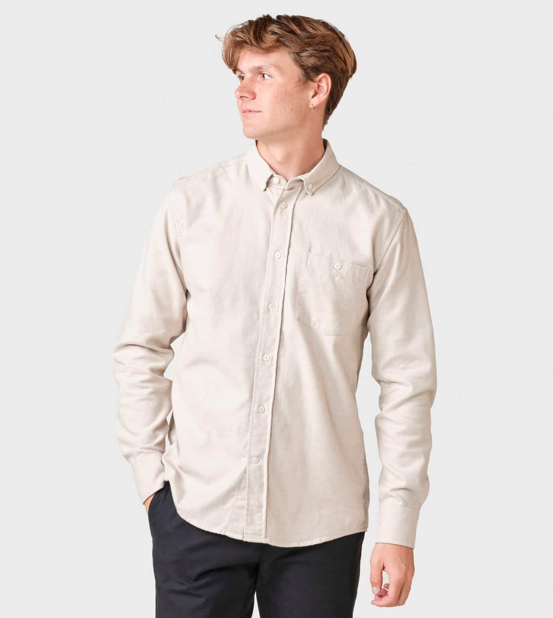 Klitmoller Shirt Benjamin Lumber beige sand melange