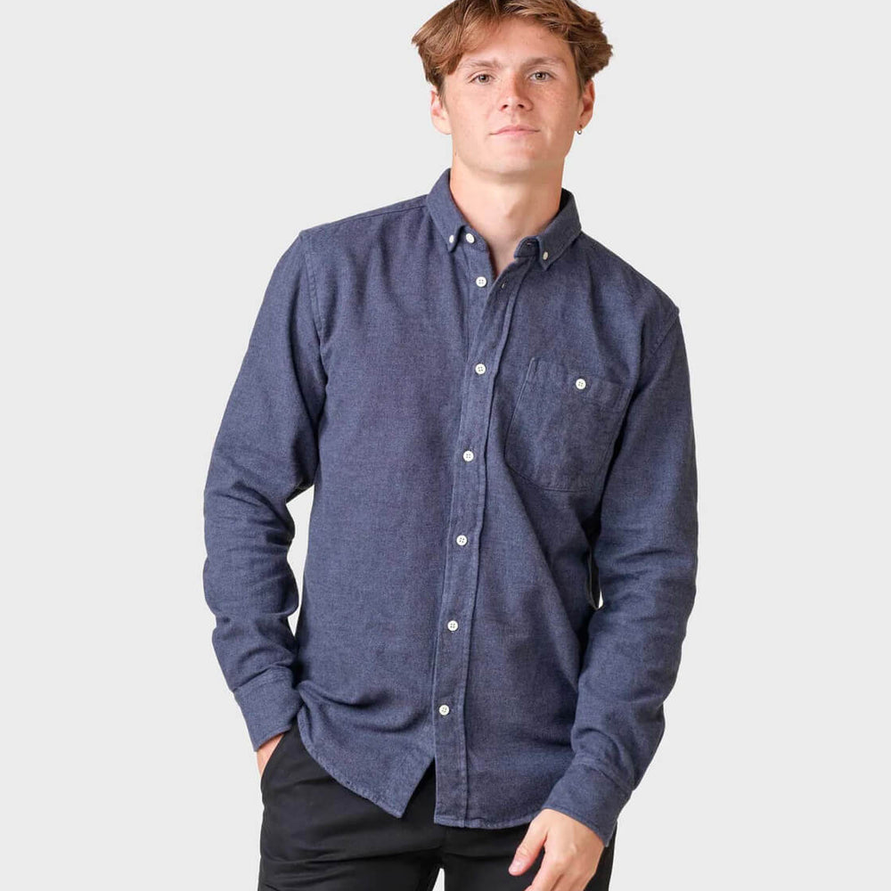 Klitmoller Shirt Benjamin Lumber blue navy overdye