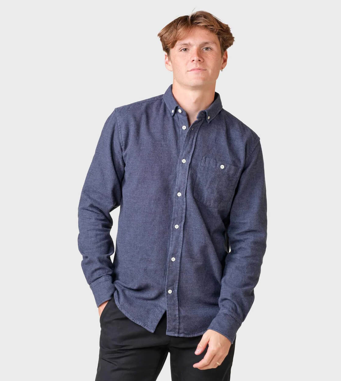 Klitmoller Shirt Benjamin Lumber blue navy overdye