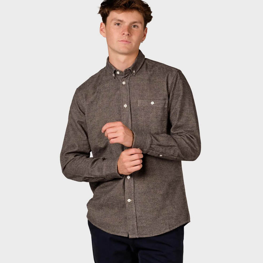 Klitmoller Shirt Benjamin Lumber brown sand overdye