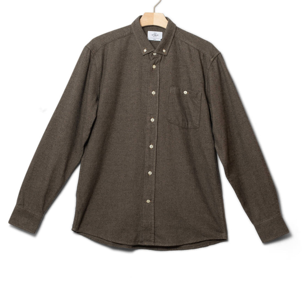 Klitmoller Shirt Benjamin Lumber brown sand overdye
