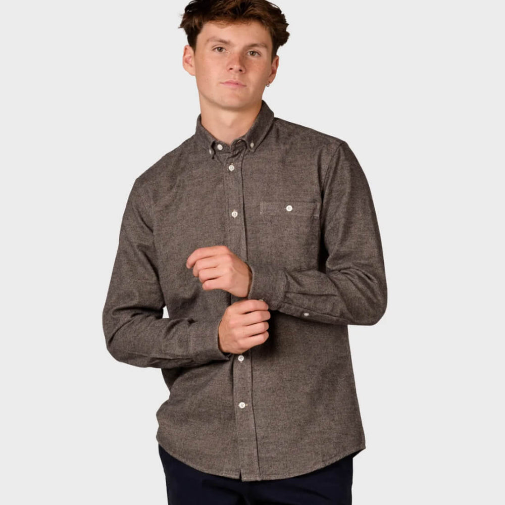 Klitmoller Shirt Benjamin Lumber brown sand