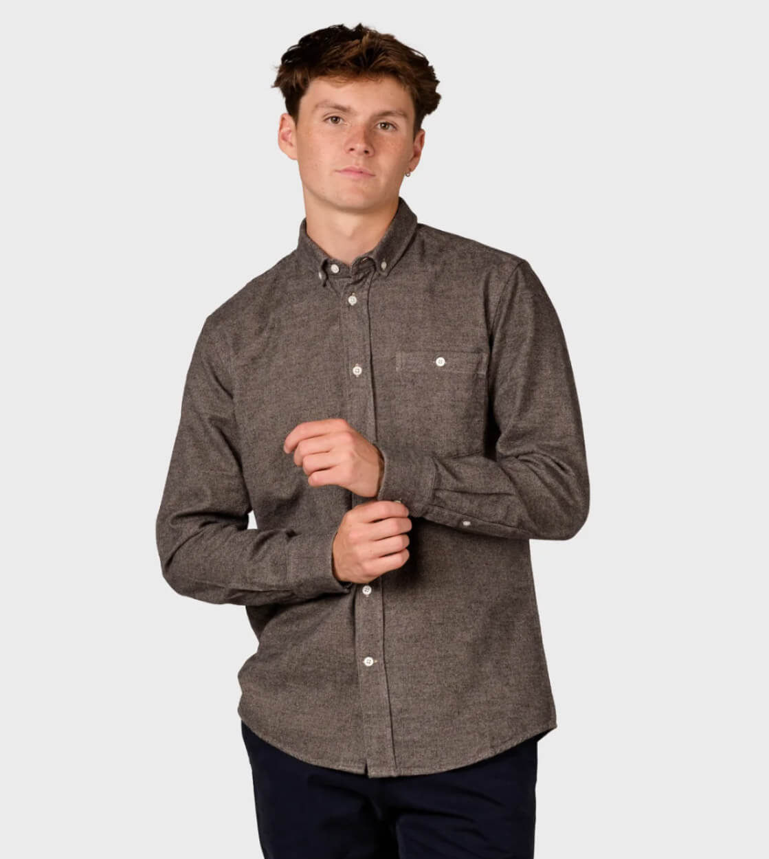 Klitmoller Shirt Benjamin Lumber brown sand