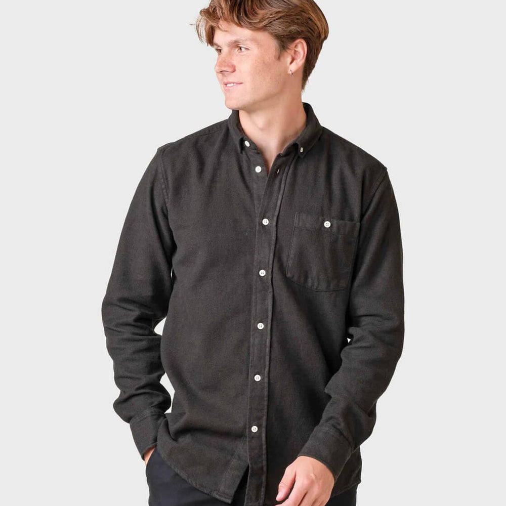 Klitmoller Shirt Benjamin Lumber green olive overdye