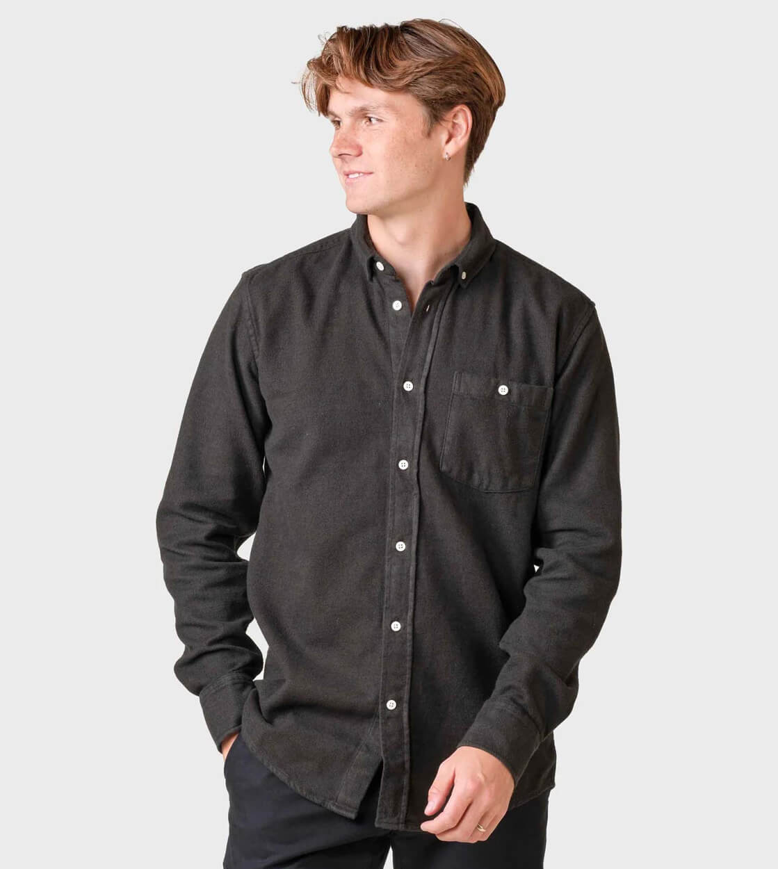 Klitmoller Shirt Benjamin Lumber green olive overdye