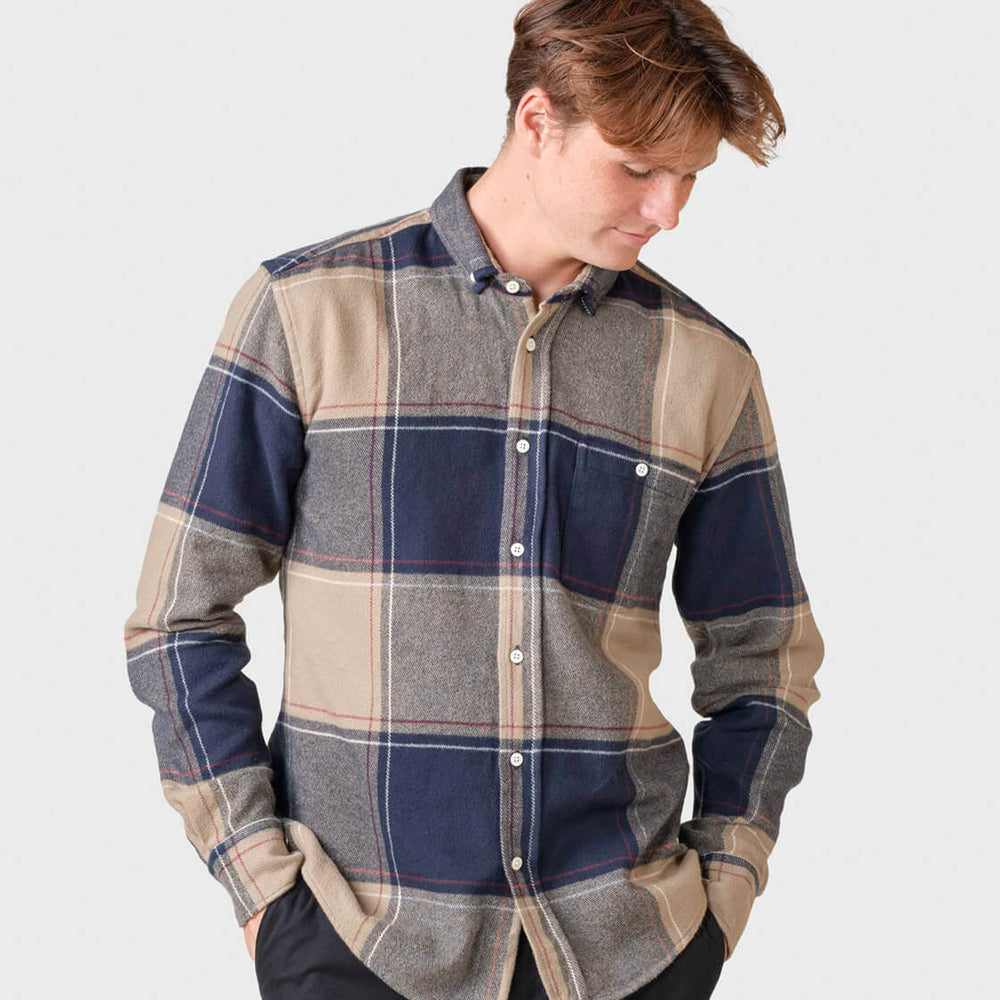 Klitmoller Shirt Claus beige sand/navy/red
