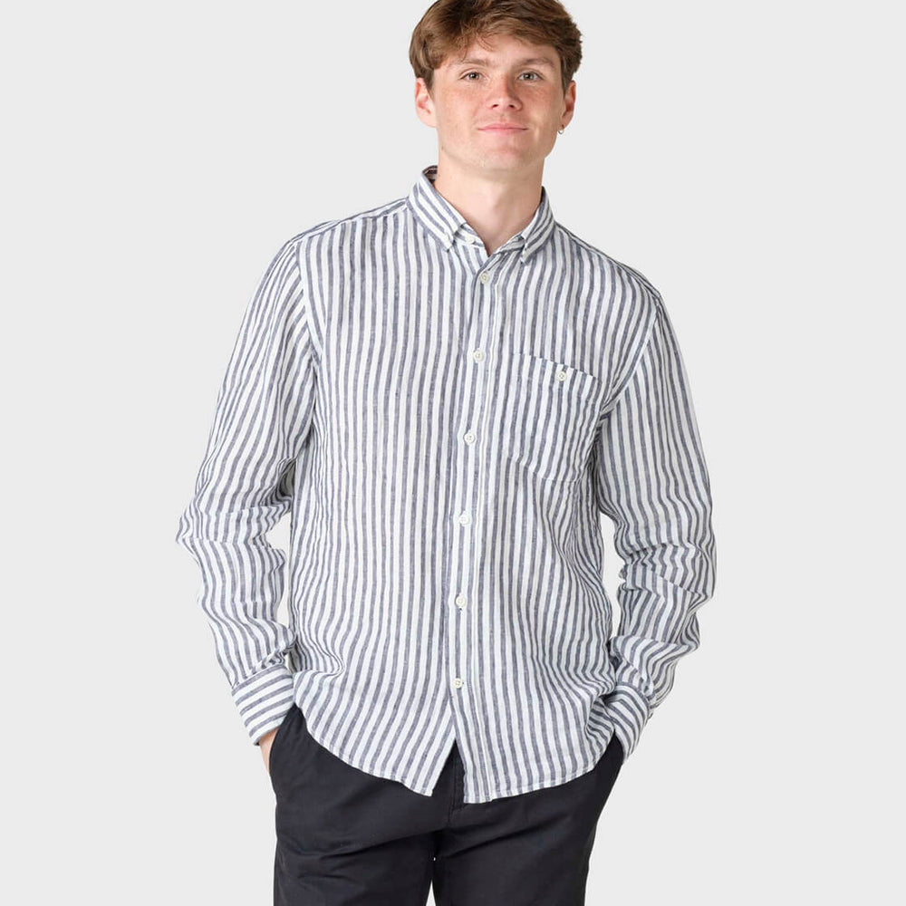 Klitmoller Shirt Dennis Striped white cream/navy