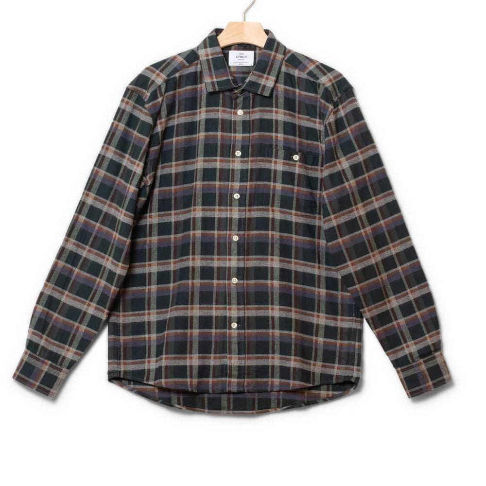 Klitmoller Shirt Eddie green moss/grey/navy