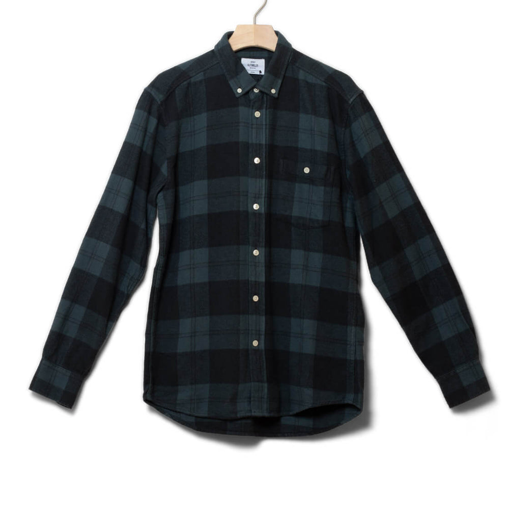Klitmoller Shirt Nikolaj green moss/black